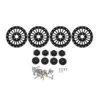 4PCS RC 2.6in Jante En Alliage D'aluminium Installation Facile Poids Léger RC Pièces De Voiture pour Axial RR10 90048 1/10 RC Voiture (Noir)