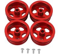 4pcs RC bord de la roue de voiture en alliage d'aluminium de structure robuste élégant Hub roues de regard pour MN82 rouge