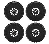 4Pcs RC Car Tires Tyre Wheel, Rubber Tires and Wheels Hex Plastic Beadlock Rims with Foam Inserts for MN D90 D91 D99 D99S D86 RC Car Spare Upgrades Accessories (R789BL noir)