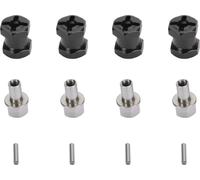 4pcs RC Entretoise de roue hexagonale 12 mm de diamètre 15 mm de longueur Nabin -Extension avec écrou de verrouillage métallique et épingles de verrouillage pour voitures Noir
