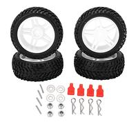 4pcs RC roues 75 mm rallye pneus caoutchouc pour 144001 1/14 rc de réparation de voiture hors route (Weiß)