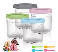 4pcs Récipients à Crème Glacée Avec Couvercles, Bacs À Crème Glacée, Pot À Glace Pour Crème Glacée Ronds Réutilisables pour Ninja XSKPLID2CD Pints NC299AM C300s Serie, Le Sorbet Et Gelato Faits Maison
