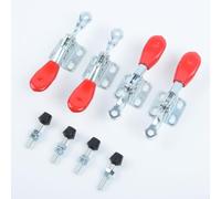 4pcs Red pour toggle Clamp Handle GH-201A Metal 80mm 4pcs Red | Compatible with GH-201A, 80mm length, red metal finish, 4pcs set, horizontal hold