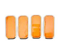 4pcs Réflecteur Rectangulaire de Voiture, Bâton ABS Sur Support de Réflecteur D'autocollant Réfléchissant Haute Visibilité Universel Pour Moto de Voiture(Orangé)