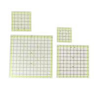 4pcs Règle de courtepointe acrylique, lignes de grille double couleur, carrée, pour la coupe et la mesure du tissu
