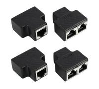 4PCS Repartiteur RJ45, Repartiteur Cable Ethernet RJ45 Multiprise, Adaptateur Doubleur Ethernet 1 vers 2 Ports avec Connecteur LAN, Coupleur Réseau Passif pour Extension de Câble Cat5 Cat5e Cat6 Cat7