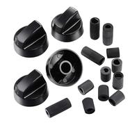 4Pcs Replacement Switc Knob Plastic Gas Stove Control General Range Oven Cooker Hob For Benchtop Burner(Black)