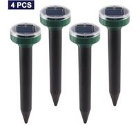 4Pcs Répulsif Taupe Solaire Ultrason Imperméable