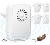 4PCS Répulsif Ultrason Anti Moustique Ultrasons Souris Électronique Anti Souris Rats Intérieur Insectes Répulsif Fourmis Araignées Moustiques Cafards Professionnel et Efficace