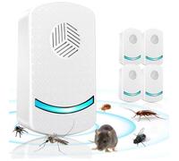 4Pcs Repulsif Ultrason Souris Anti-Rongeurs Insectes - AQSACOKIYA - Répulsif Électronique - Fourmis, Araignées, Moustiques, Cafards
