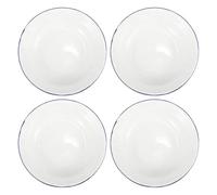 4Pcs Retro Enamel Plates For Camping Restaurant Food Serving Dishes Home Kitchen Tableware Catering Plate(White)