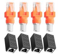 4PCS RF vers RJ45 Convertisseur Connecteur RF Femelle vers RJ45 Mâle Coaxial Barrel Coupleur Adaptateur pour Fil Tracker avec 4PCS RJ45 Coupleur