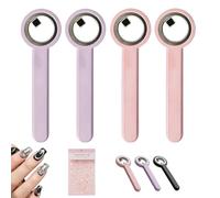 4Pcs Ring-Shaped Cat Eye Magnet for Nails, 2-in-1 Circle & Y Shape Nail Magnet Tool for French Heart Wide Beam Effect, Portable Circular Cat Eye Tool for DIY Gel Art Manicure,Beginners (E)