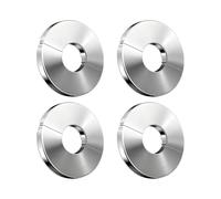 4PCS Robinet décoratif couvercle tuyau chauffant tuyau d'eau mur trou couverture laide, Split triangle valve en acier inoxydable rond, 24mm X 65mm x 5mM