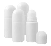 4PCS Roll on Bottles, 50ml Anti-Fuite Rechargeable En Plastique Vide Roller Ball Applicateur Réutilisable pour Huile Essentielle Parfum Cosmétiques, Uniquement Bouteille Roll on Bottles