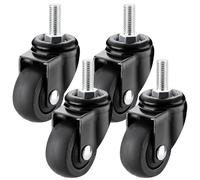 4pcs roues lanceurs de lacets de 1, 25 pouce non-bruit TPE TPE pivotant roues pour meubles Petit minuscule chariot d'achat