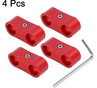 4pcs Rouge AN4 11mm Tuyau Séparateur Agrafe Adaptateur avec Clé pour Voiture