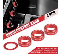4pcs Rouge Climatisateur Changement Vitesses Bouton Start Stop Pousser Bouton Cover