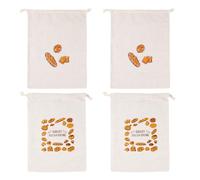 4Pcs Sac a Pain Tissu Réutilisable 31x38cm, Sac à Pain Longue Conservation en Coton Naturel, Pochon Tissu avec Cordon de Serrage pour Baguette, Boule, Viennoiserie et Rangement Cuisine Zéro Déchet