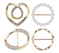 4pcs Scarf Anneau 4 styles Clips de chemise Golden Alliage Golt Clip de serrage pour anneaux nœuds