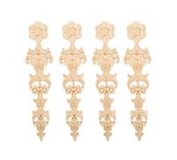 4pcs Sculpté d'angle Décalque de Sculpture Applique d'angle de Sculpture Bois Sculpté Decal Coin Onlay Applique Cadre 28x6cm