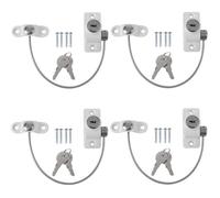 4PCS Sécurité Entrebâilleur Fenêtre Porte Verrouillage de Sécurité Câble Résistant et Verrouillage à Clé pour Bébé Enfant