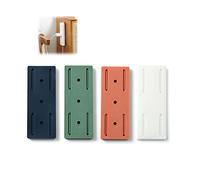 4pcs Self-adhesive Desktop Socket Fixer, Adhesive Punch-free Socket Holder, Plug-in Socket Fixer Bracket Stand Surge Fixator Desk Wall Mount Punch Free, For Kitchen Home And Office (4 Colors)