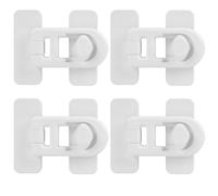 4PCS Serrure de porte de réfrigérateur de sécurité enfant, Blanc, Serrure de Porte de Réfrigérateur, Cadenas Frigo Bébé,Verrou Frigo sans Perçage, pour Tiroirs, Armoires et Appareils