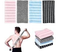 4pcs Serviette de Douche Exfoliante, Gant de Toilette Exfoliant Doux pour le Dos, Serviettes Exfoliantes Japonaises, Serviette de Douche Exfoliante AntibactéRienne, Exfoliation Douce pour le Corps
