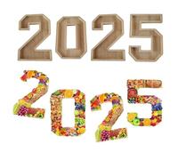 4PCS / SET 2025 Numéros de charcuterie Remplissables 8x11 Numéro Charcuterie Boîte à planche 2025 Plateau de nourriture pour la fête, Décorations fête remise