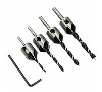 4pcs Set de forets à contre-bords HSS 5 cannelures pour ébavurage en menuiserie élargissement trous bords acier aluminium métaux plastique bois accessoire foret atelier