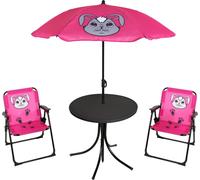 4pcs Set de meubles de camping pour enfants Lapin Chaise de camping Table Parasol
