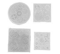 4PCS / Set Gear Shape 3d Cake Cake Fondant Silicone Moule Diy Resin Bijoux Pendante Décorteur