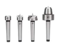 4Pcs Set MT1/ MT2 Spur Live Center Drive Spur Driver Dead C Enter with Wooden Case for Metalworking Wood Lathe Turning A