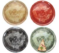 4pcs Set Perfetto Assiette à pizza Ø 31,5 cm Jaune Vert Rouge Noir Plaque