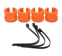 4pcs Set Vélo Avant Fourche Arrière Anticollision Caoutchouc Protection Anneau Garde Chaîne Autocollant (Orange)