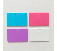 4PCS Silicone Blank ID Tag Cards, Reusable Write-On Name Badge Inserts (A) | Étiquette de participant à l'événement, compatible avec les porte-badges standard, légère et flexible