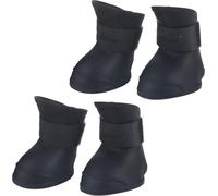 4pcs silicone -chien de compagnie mignon bottes imperméables anti-slip chaussures de pluie de protection (L noir)