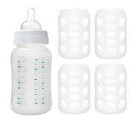 4pcs Silicone Sleeve For Glass Bottle, Isolation Heat Isolation non glissante Couvertures de bouteilles en silicone pour les bouteilles de bébé 120 ml Bébé tourbillonnant.