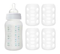 4pcs Silicone Sleeve For Glass Bottle, Isolation Heat Isolation non glissante Couvertures de bouteille en silicone pour les bouteilles de bébé 120 ml Baby Wreed.