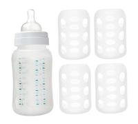 4pcs Silicone Sleeve For Glass Bottle, Isolation Heat Isolation sans glissement Flexible Bouteille en silicone pour 120 ml Bouteilles de bébé bouche bée Travelt Baby Cover