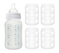 4pcs Silicone Sleeve For Glass Bottle, Isolation thermique Couvoirs de bouteille en silicone flexible non glissement pour 120 ml de bouteilles bébé bouche bée, Produits pour bébé