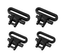 4PCS Sling à Verrou Pivotant Action Vis, Sling Swivel Tactical Boulons Goujons Déconnexion Rapide Sling Swivel Rapide Détachez Sling Émerillons Pivotant Heavy Duty en Acier, Noir, 2,7cm/3,4cm
