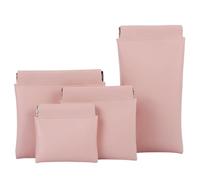 4pcs Snap Close Close en Cuir Pouche de l'organisateur, Cuir PU Petit Pochettes pour Mini Makup Sacs pour Cosmetics Headphones Jewelry Lipstick - Snap Ferme Organizer Pouche