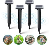 4Pcs Solaire Repulsif Taupe,Répulsif Taupe Solaire À Ultrason,Ip65 Étanche Répulsif Solaire De Taupe,Répulsif Serpent Ultrason,Répulsif Solaire Pour Anti Taupe