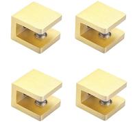 4PCS Solid Pure Brass Gold Glass Clamps Clips Board Fixed Holder Brackets for 5~12mm No Drilling Pour Rampes D'Escalier(S 5-8mm)