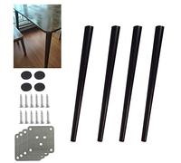 4Pcs Solid Wood Furniture Legs Oak Cabinet Feet Desk & Dining Table Legs Oblique Cone Design 80cm 31.5in Perfect for Sofas & Chairs Includes Accessories Black Finish