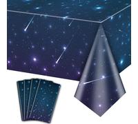 4pcs space galaxy nappes de fête, fournitures de nappe de nuit étoilée 220x130cm espace explorer thème couverture de table pour étoiles de l’espace extra-atmosphérique thème décorations d’anniversaire