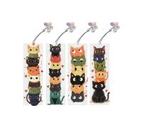 4Pcs Special Shape Animal Diamond Painting Bookmarks with Pendant DIY Diamond Art Bookmarks Kits Gift for Reader Crafts