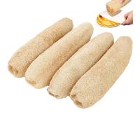 4pcs Sponge de foofah naturel, Loofah biodégradable pour plats Douche de baignoire